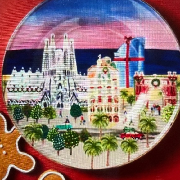 ❤️ ANTHROPOLOGIE HOLIDAY IN THE CITY STONEWARE BARCELONA DESSERT PLATE N… - Picture 1 of 3